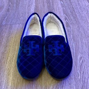 Practically new Tory Burch royal blue slippers